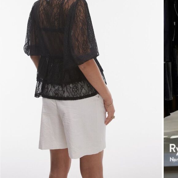 Lace sheer tie front cover/top - Picture 3 of 8